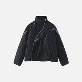 Irregular Padded Sliced Puffer Jacket