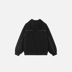 Curved Seam Zip-Up Hoodie