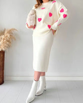AMOR - Love knitted skirt two-piece set