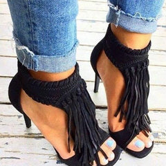 Open Toe Tassels Ankle Ladies Sandals