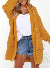 Women Wind Twisted Sweater Cardigan Knit Loose Coat