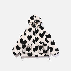 Cute Hearts Fur Jacket