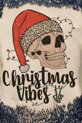 Round Neck Long Sleeve CHRISMAS VIBES Graphic Sweatshirt ugly christmas sweaters
