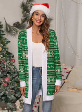 TIE-DYED CHRISTMAS LEOPARD PRINT KNITTED CARDIGAN COAT