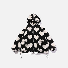 Cute Hearts Fur Jacket