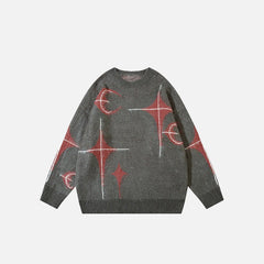 Star Moon Graphic Knitted Sweater