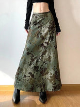 Vintage Flower Print Irregular Splice Midi Skirt - HouseofHalley