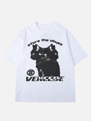 Stare The Abyss Hydra Cat Graphic T-Shirt