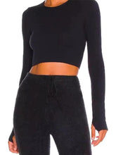 Sporty Solid Ribbed Twist Back Long Sleeve Tee - HouseofHalley