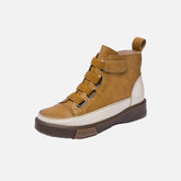 Leather Lace-up High-neck Shoes