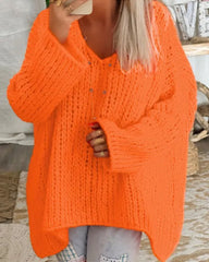 V Neck Loose Knitted Pullover
