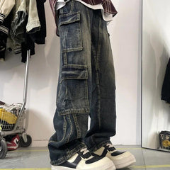 90s Vintage Patchwork Cargo Jeans