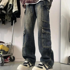 90s Vintage Patchwork Cargo Jeans