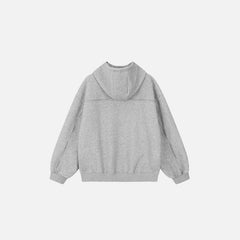 Curved Seam Zip-Up Hoodie