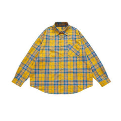 Colorblock Checker Oversized Shirt