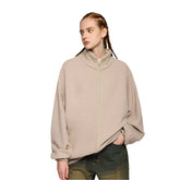 Double Zipper Stand Collar Jacket