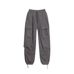 Baggy Elastic Waist Cargo Pants