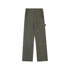 Buttons Cotton Basic Pants