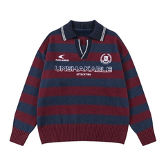 Contrast Color Striped Wool Sweater