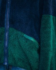 Nava Pocketed Colorblock Zip Up Jacket - Navy