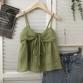 Bethany Tie-Front Mesh Cami Top
