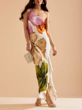 Glow Hibiscus One-Shoulder Maxi Dress