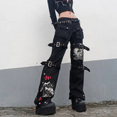Y2K Gothic Black Cargo Pants