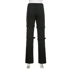 Y2K Gothic  Black Cargo Pants