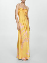 Halterneck Printed Satin Dress
