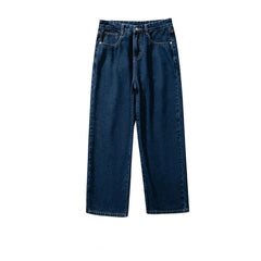 Solid Straight-leg Denim Pants