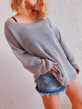 Casual Knitted Long Sleeve V neck Solid Blouse