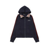 Plaid Accent Shoulder Hoodie