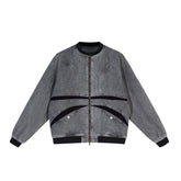 Old Denim Butterfly Zipper Jacket