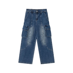 Retro Washed Cargo Jeans