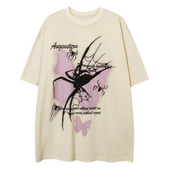 Gothic Spider Butterfly Graphics T-Shirt