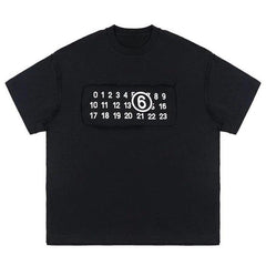 NUMBERS Print Gothic T-Shirt