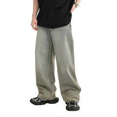 Straight Washed Wide Leg Jeans