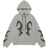 Y2K Embroidered Fire Patchs Hoodie