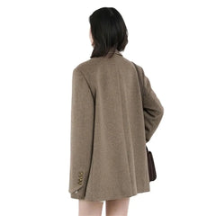 Solid Blend Wool Women's Coat