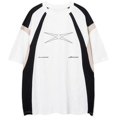 Patchwork Stripped Oversized T-Shirt