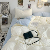 White Duvet Cover Microfiber Solid Color Bedding Set,3pcs Comforter Cover Home Bedroom Decor Green Quilt Cover with 2 Pillowcase