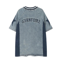 Patchwork Jersey Denim T-shirt