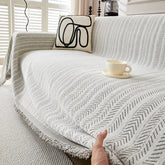 High Quality Waterproof Chenille Sofa Cover Cloth Green Striped Sofa Cushion Four Season Universal 3 Seat All Inclusive Blanket