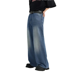 Classic Washed Denim Blue Jeans
