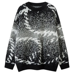Y2k Vintage Gradient Black Striped Sweater