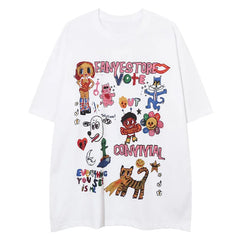 Y2K Cartoon Graphic Printed T-Shirt