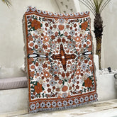 Europe Style Sofa Throw Blanket Cotton Thread Knitted Blanket with Tassel Floral Bohemian Sofa Cover Bed Blanket Camping Rug