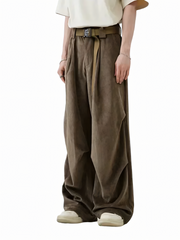 Vintage Pleated Brushed Wide Leg Pant