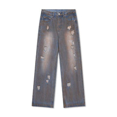 Y2K Distressed Ripped Denim Jeans