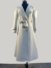 Luxury Leather Double Breasted Coat